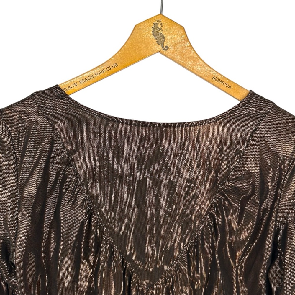 Anthropologie Amadi Merry Metallic Blouse Size Medium - Picture 8 of 11